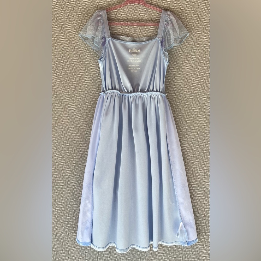Disney Frozen - Frozen blue play dress up gown (Size 6x) - Picture 4 of 6